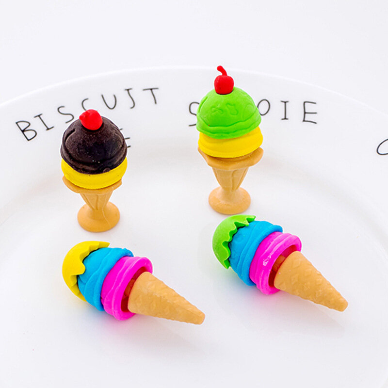 1 шт. креативный мультяшный ластик в виде мороженого, оптовая продажа