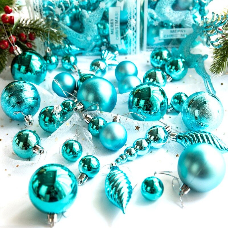 クリスマスの装飾品30個クリスマスボールの装飾品アソートバッテリープルーフクリスマスボールセットクリスマスツリーペンダントクリスマスツリーの装飾