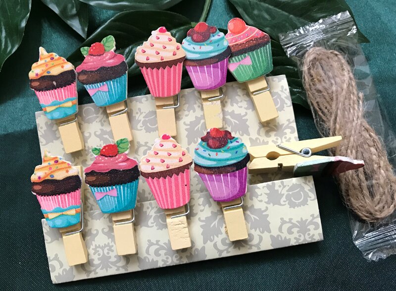 Colorful Cupcake photo Wooden Clips,Pin clothespin,Special Gifts for Christmas Party favor decorated hanging ornaments,120pcs