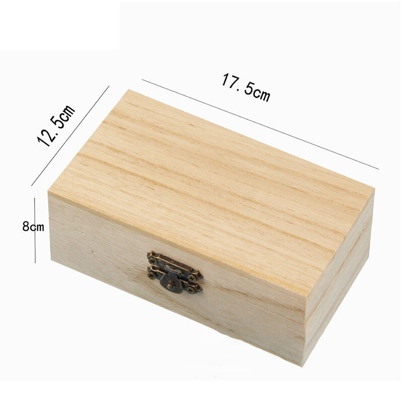 عادي الخشب خشبية مربع يتوقف صناديق التخزين الحرفية هدية صندوق بسيط تخزين الحاويات الغبار واقية مع قفل صندوق مجوهرات