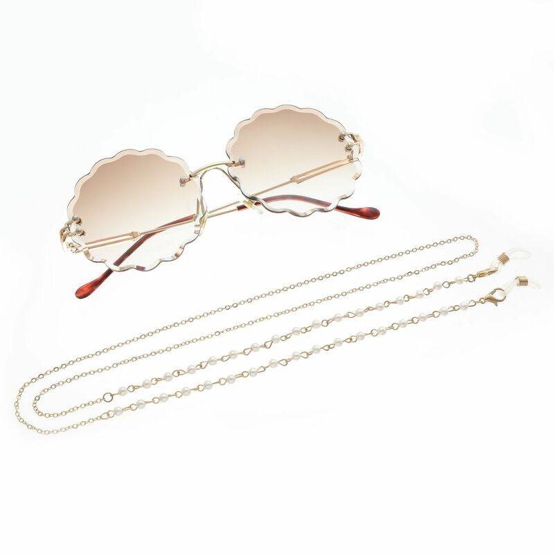Corrente de óculos de leitura com pérolas para mulheres Cordões de óculos de sol, cordão casual, moda chique, 2020