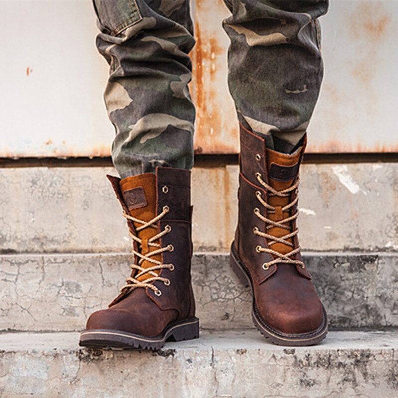 Zapatos de senderismo para hombre y mujer, botas de caza impermeables, botines de combate táctico del desierto, zapatillas militares de cuero para caminar y trabajar