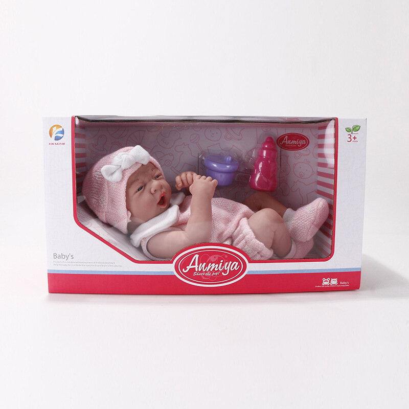 14 인치 신생아 리본돌, 아기 시뮬레이션 소프트 비닐 인형, 어린이용 유치원 실물 장난감, 여아 생일 선물