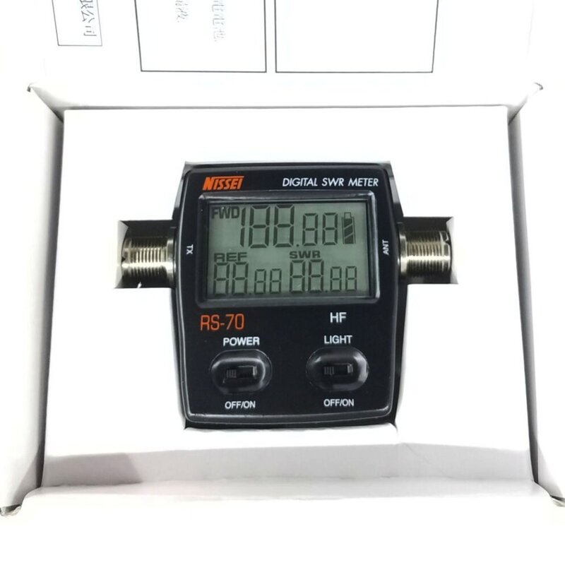 MHZ Power Meter NISSEI M Type Connector RS-70 Digital SWR Power Counter 1.6-60MHz 200W