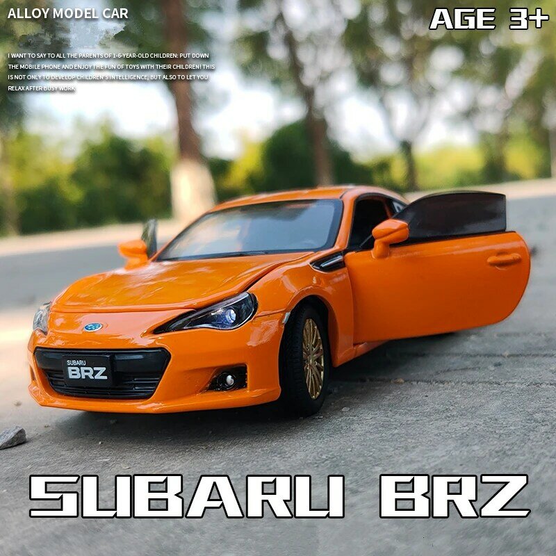 Subaru BRZ-Alloy Sports Car Model, Simulação Diecast, Brinquedos de Metal, Modelo de carro, Coleção de Som e Luz, Brinquedo Infantil, 1:32