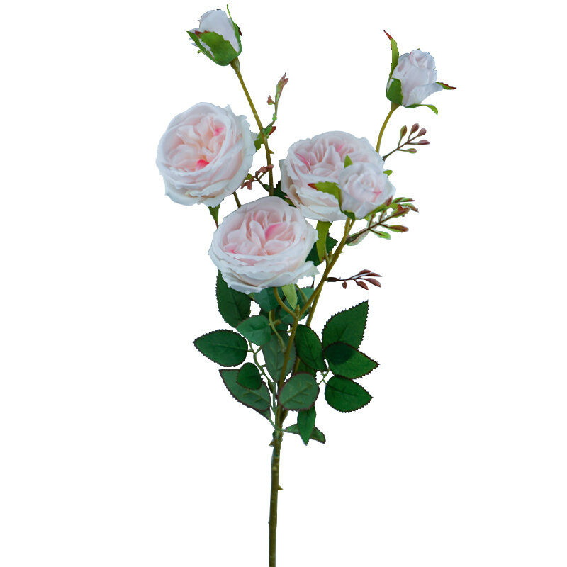 SunMade 6 teste christmas Rose Branch fiori da sposa in seta Flores Artificales decorazioni per la casa composizione floreale fai da te