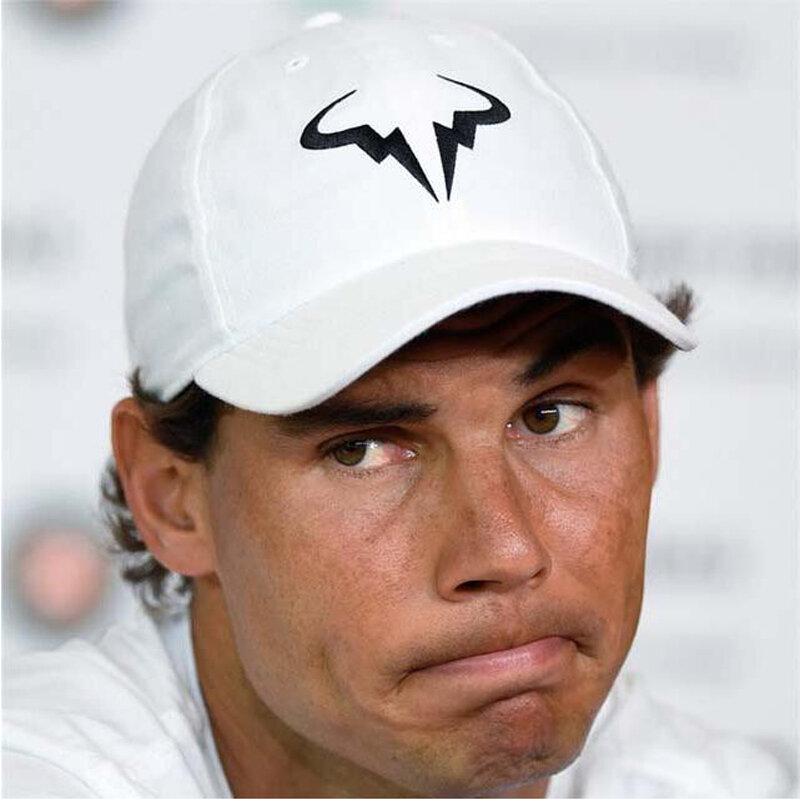 คุณภาพสูงเย็บปักถักร้อย Rafael Nadal เบสบอลหมวก Hip Hop ฤดูร้อนฝ้ายเทนนิสผู้เล่นพ่อหมวก CapOutdoor โค้งหมวกกีฬา
