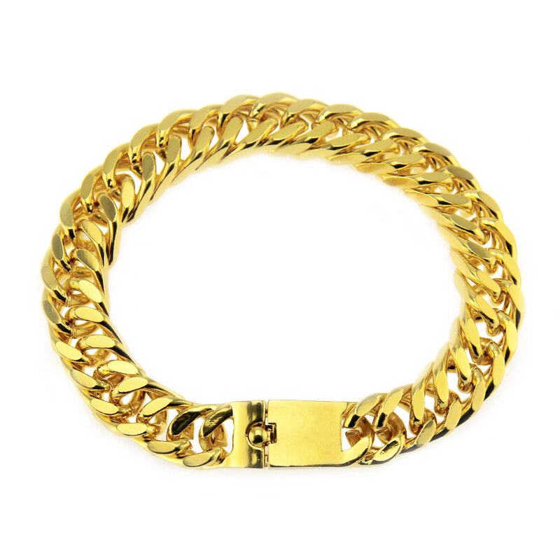 قلادة هيب هوب ذهبية للرجال والنساء ، سلسلة كوبية من الفولاذ المقاوم للصدأ ، مجوهرات 2020