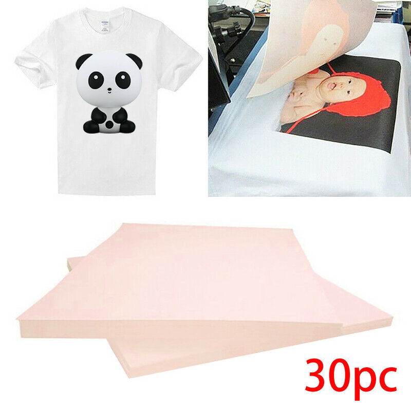 30 pièces T-Shirt impression sur papier de transfert thermique tissu léger processus autocollant décoration vêtements brillants T-shirt autocollants