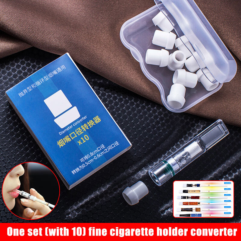 Hot 1 Set Filter Smoking Holder Adapter for Thin Cigarette Ladies Slim Cigarette Holder Converter Reduce Tar Cleaning