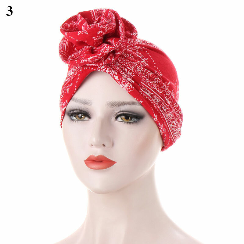 Turban en tissu imprimé de fleurs pour femmes, chapeau, Bonnet, Hijab, décoratif, pour tir de rue, 2021