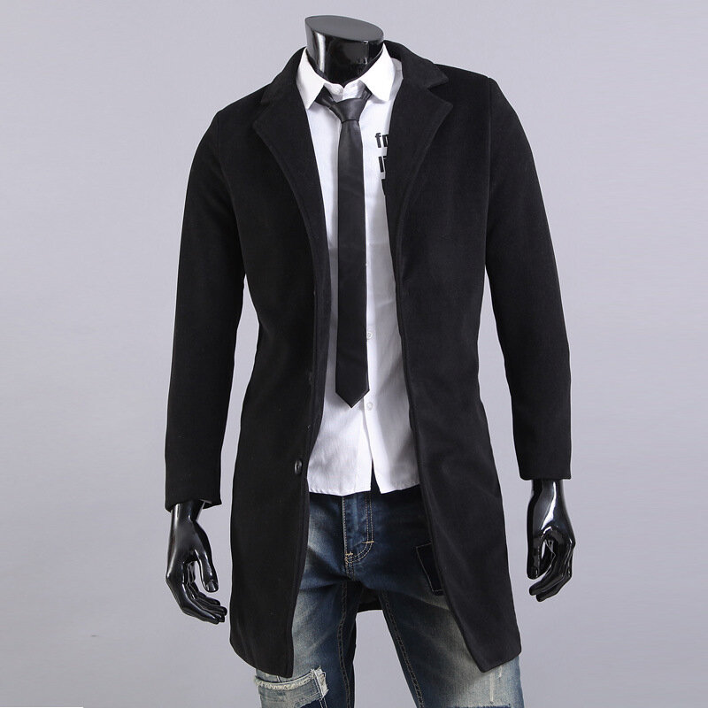 MRMT Slim męska wełniany płaszcz Casual długi jednorzędowy Lapel Man płaszcz dla mężczyzn Trench mężczyźni płaszcze wełniane kurtki odzież wierzchnia