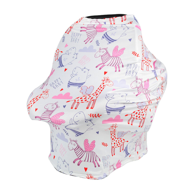 Baby Nursing Cover Nursing Poncho Multi Use Cover for Baby Car Seat Canopy Shopping Cart Stroller Cover Cartoon Print