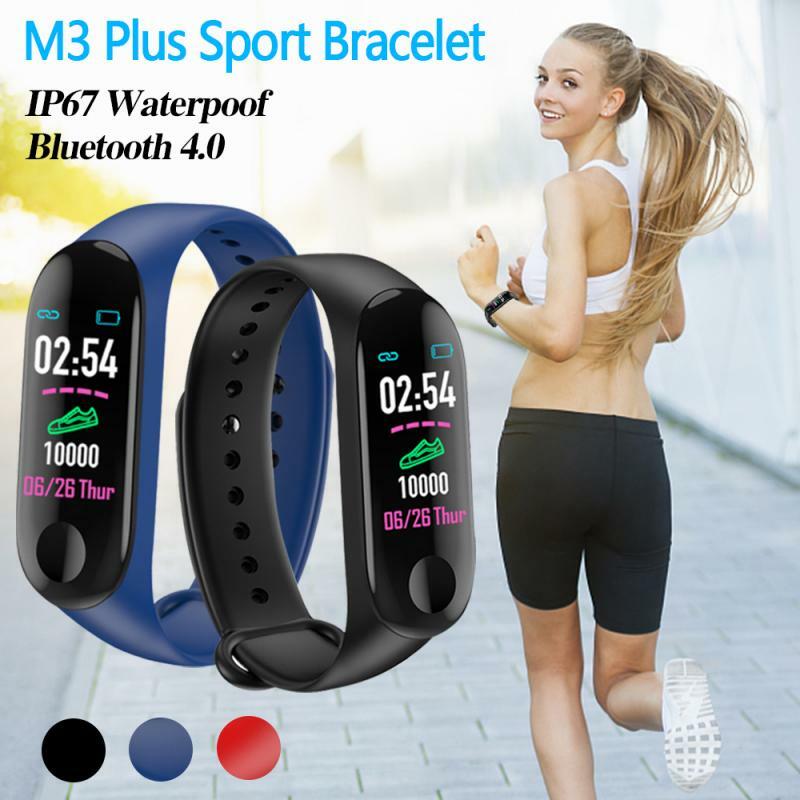 Pour M3 Plus sport Bracelet fréquence cardiaque tension artérielle Bracelet intelligent Bluetooth moniteur Fitness Tracker bande intelligente TXTB1