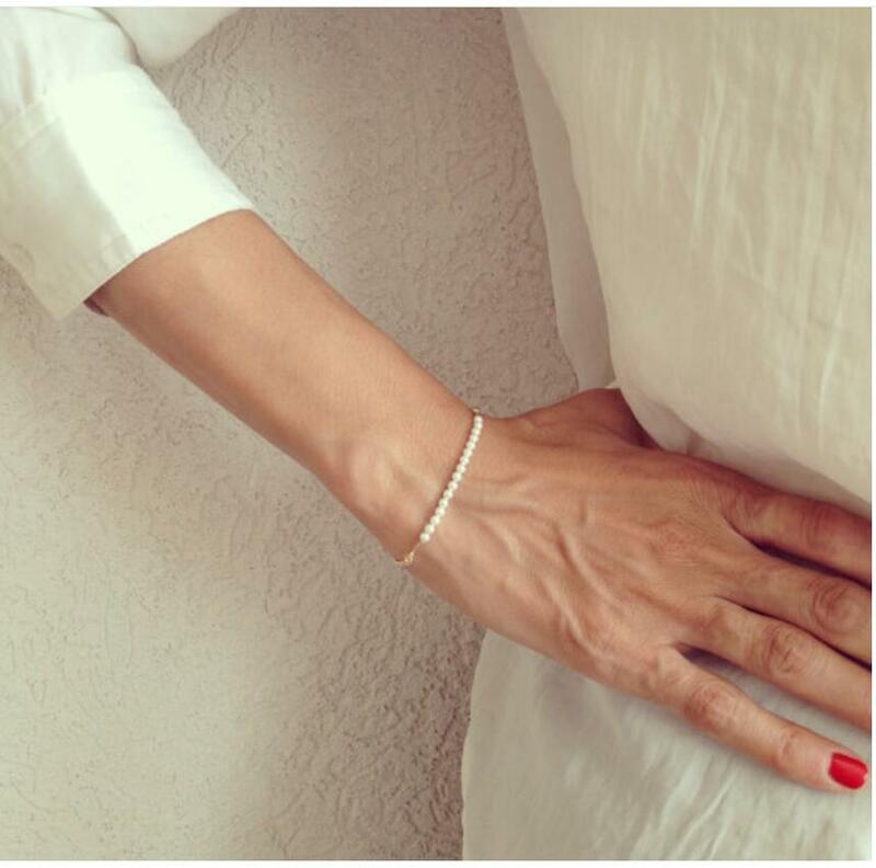 Nieuwe Eenvoudige Streetwear Elegante Parel Armbanden Zilveren Kleur Kralen Ketting Voor Dames Gothic Ketting Op De Hand Charme Sieraden S2186