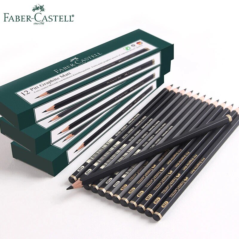 Faber-Castell Professional 8Pcs วาดดินสอ HB 2B 4B 6B 8B 10B 12B 14B ปลอดสารพิษนุ่มมาตรฐานดินสอ Art Supplies