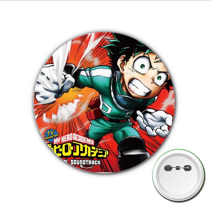 3pcs anime My Hero Academia lencana Midoriya Izuku Cosplay pin bros untuk pakaian Aksesori tas ransel kancing lencana