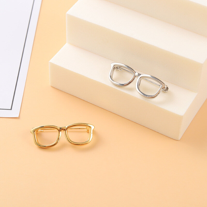Creative Glasses Frame Metal Brooches Sunglasses Lapel Enamel Pin Cartoon Backpack Clothes Badges Corsage Fashion Jewelry Gift