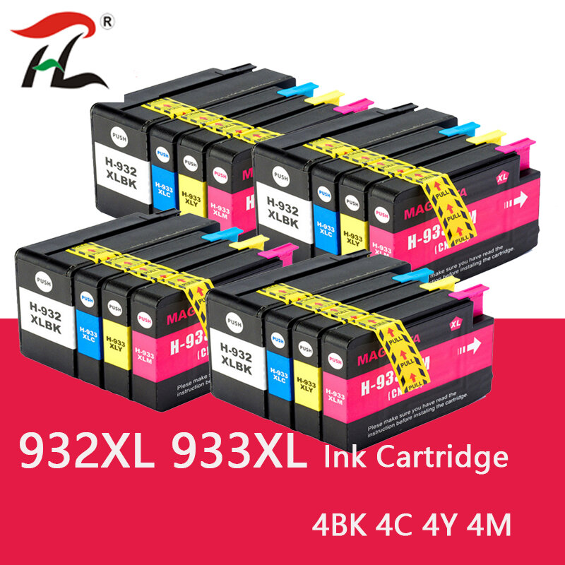 Cartucho de tinta de repuesto para impresora HP Officejet, recambio para impresora HP932 933XL 933 6100 6600 6700 7110 7610, 932XL 7612