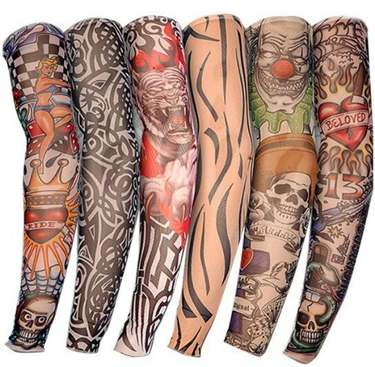 Mangas de tatuaje de brazo de flores de nuevo estilo, tatuajes sin costuras para montar al aire libre, protector solar para montar, Mangas de tatuaje, 1 pieza