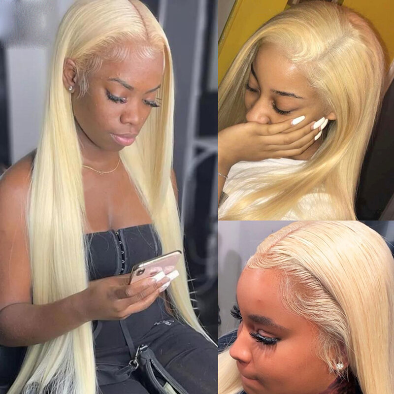 13x4 Straight Honey Blonde Lace Front Wig Human Hair Wigs For Black Women Brazilian Transparent T Part Colored 613 Frontal Wig