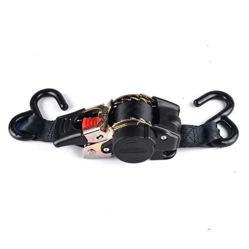 Universal New Tie Down Belts With Automatic Rollup Auto Retractable Easy To Carry Fixed Prevent Fall Ratchet Starp S-hooks 1pc