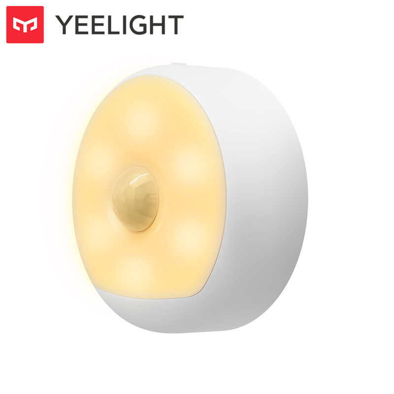 Yeelight-USB Recarregável Luz Noturna LED com Sensor de Movimento, Quarto Detector de Movimento, Distância 5-7 m, 120 ° Faixa De Detecção
