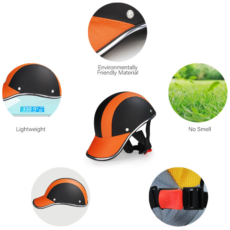 Mosodo Motorhelm Half Gezicht Baseball Cap Fiets Vintage Helm Voor Mannen Vrouwen Elektrische Voertuig Helm Veiligheid Harde Hoed