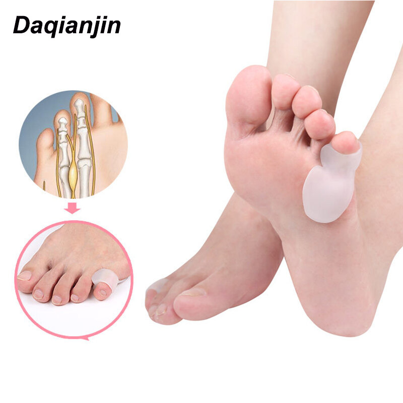 Separador de dedos pequeños de Gel de silicona suave, herramienta para el cuidado de los pies, ortesis Hallux Valgus, protege los dedos de los pies, almohadilla alisadora de superposición de hueso, 2 uds.