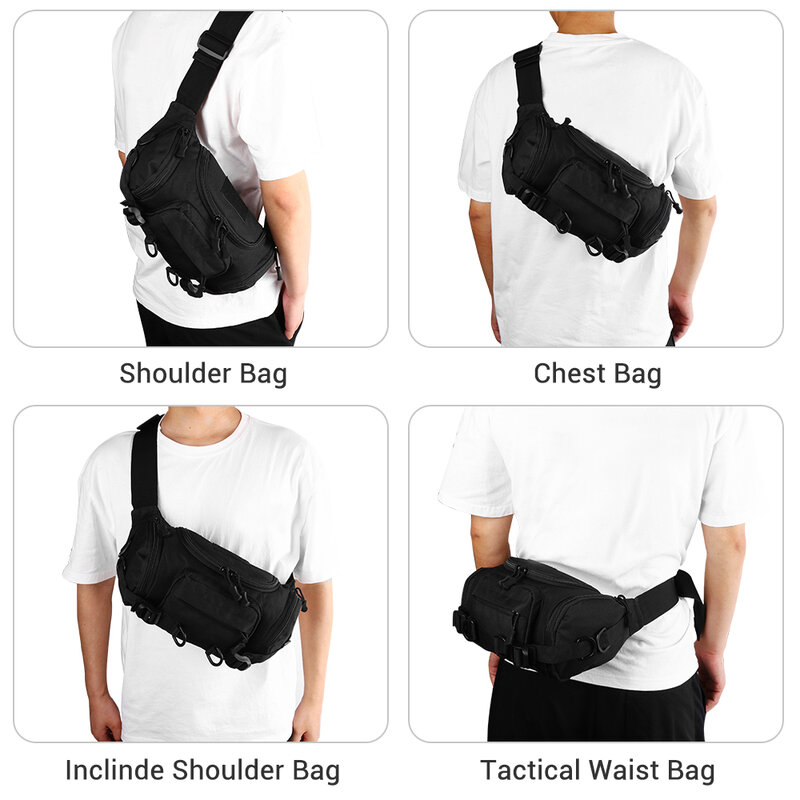 Tactical Waist Pack Fanny Bag Military Crossbody Shoulder Messenger Pack Outdoor Hunting Hiking Multifunctional Storage Bag