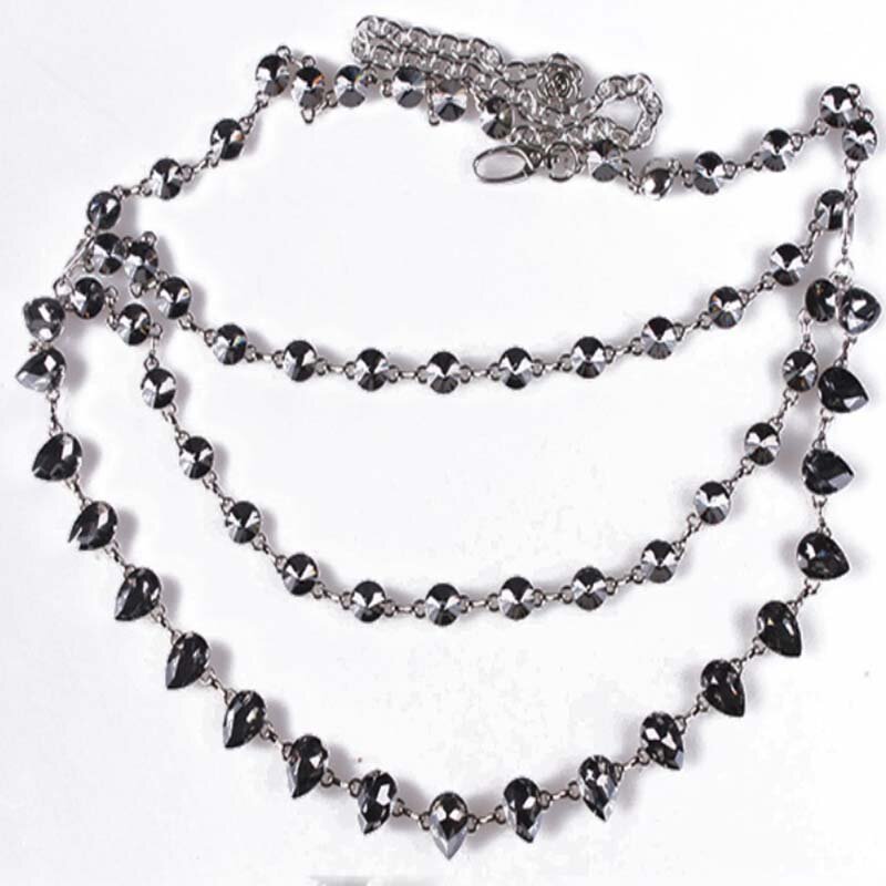 Cadena de cintura con diamantes de imitación para danza del vientre, joyería cruzada Popular, tres estilos, BM150