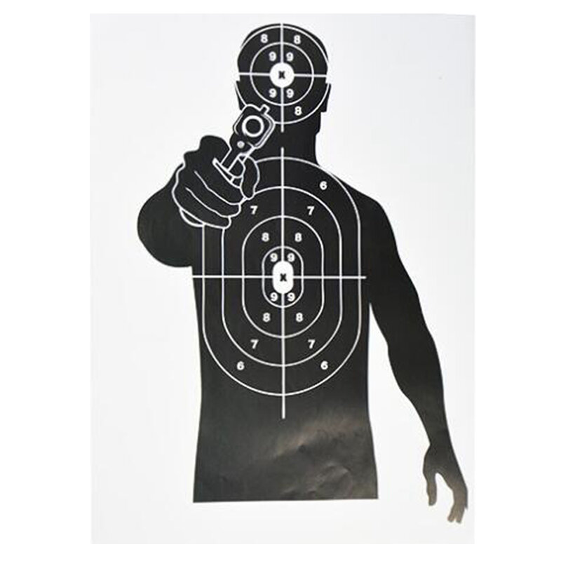 5 pezzi di obiettivi di carta per campo di tiro, pratica, armi da fuoco, pistole, softair, coltelli da lancio, Paintball, tiro con l'arco antiaderente