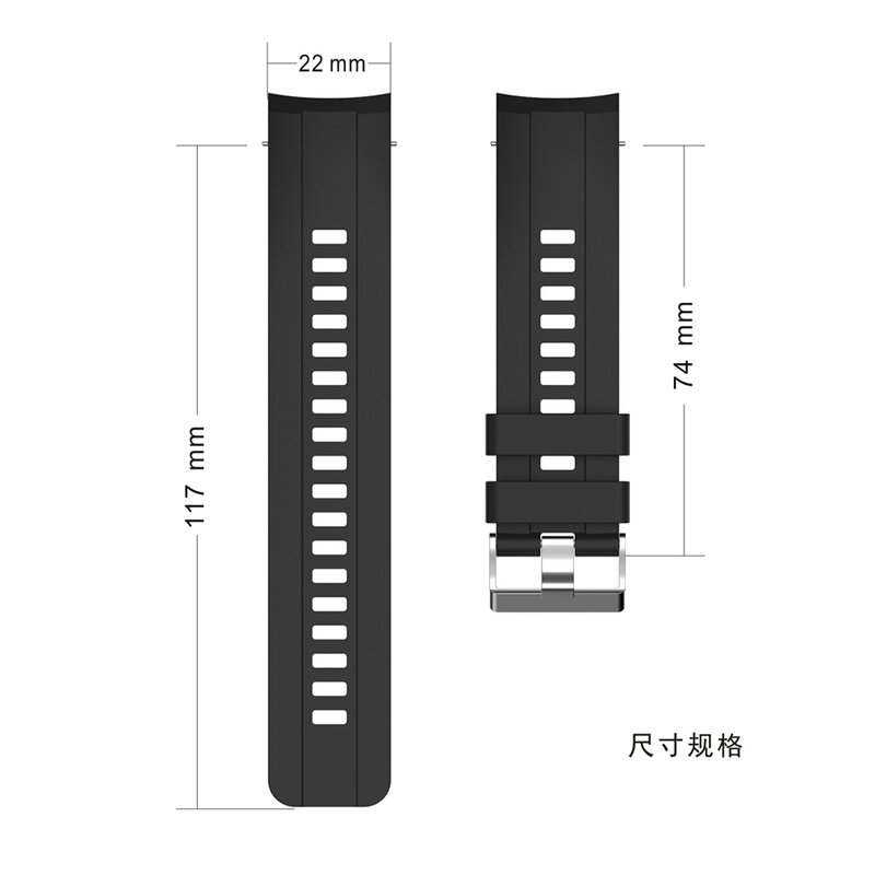 22mm Silicone Watchband Strap For Huawei Honor Watch GS Pro Smart Watch Band