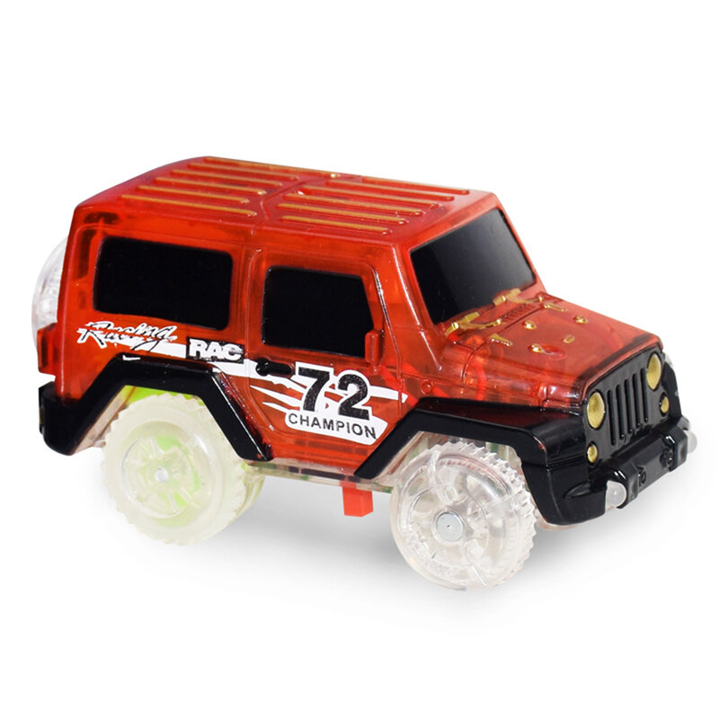 ZK30 마법의 유연한 트랙 자동차 장난감, 레이싱 벤드 레일, 깜박이는 조명, DIY 재미 있고 창의적인 장난감, 어린이 선물, 파란색, 빨간색