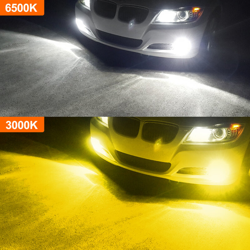 OXILAM 2Pcs Car Light H11 LED หลอดไฟหมอก H10 H8 9006 HB4 LED ขับรถในเวลากลางวัน6500K Xenon สีขาว3000K