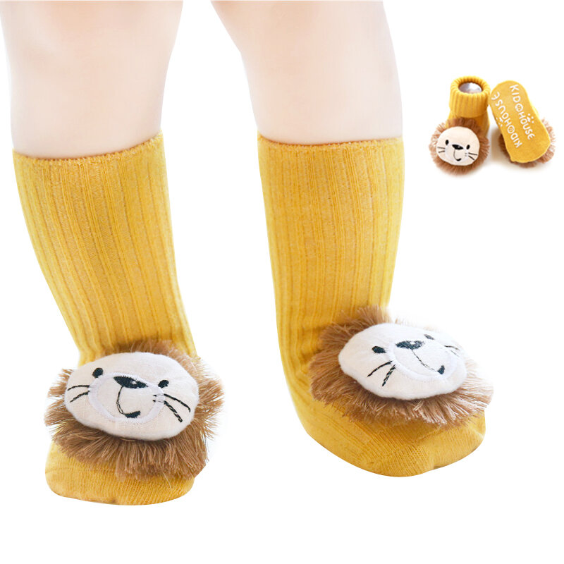 เด็กทารกแรกเกิดเด็ก Lion King การ์ตูนน่ารักถุงเท้า Anti-SLIP รองเท้ารองเท้าชั้นเด็กรองเท้าแตะถุงเท้า