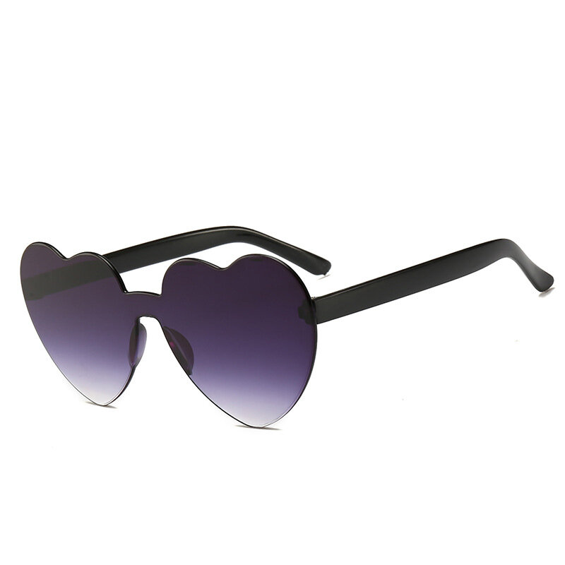 W stylu Vintage słodkie Sexy okulary przeciwsłoneczne damskie Retro Love Heart bez oprawek luksusowe różowy czarny czerwony kolorowe okulary przeciwsłoneczne okulary cukierki kolor UV400