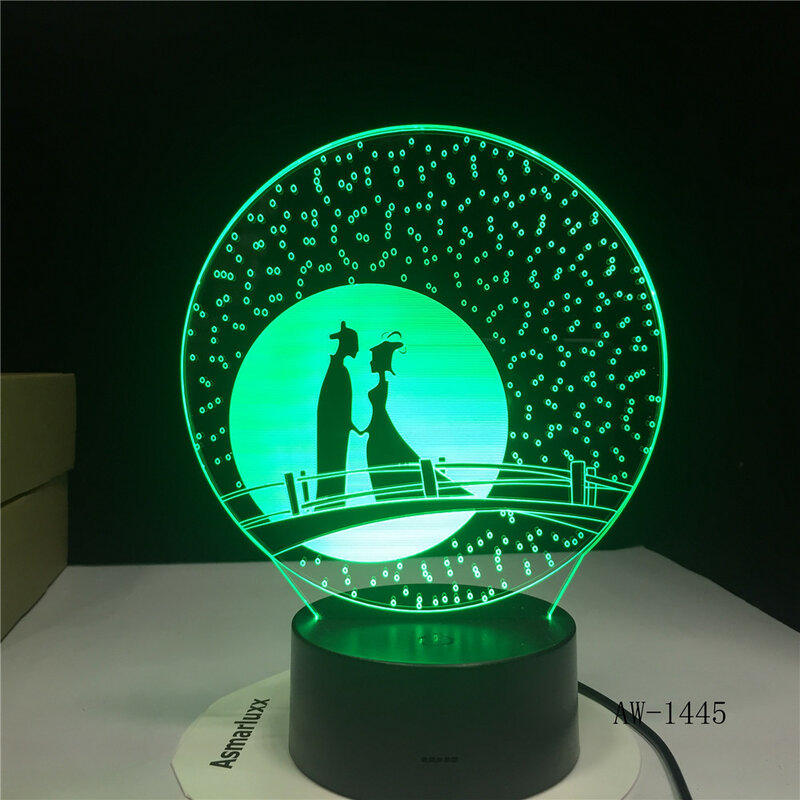 Lampada da notte 3D illuminazione ponte di gazza incontra la luce d'amore citazioni decorazione lampada da scrivania a luce notturna a LED alimentazione USB per gli amanti 1445