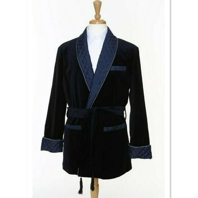 Мужской бархатный пиджак с поясом, Дизайнерская куртка с отложным воротником и шалью, одежда для ужина и вечеринки, стеганые свободные винтажные блейзеры, куртка для смокинга, 2024