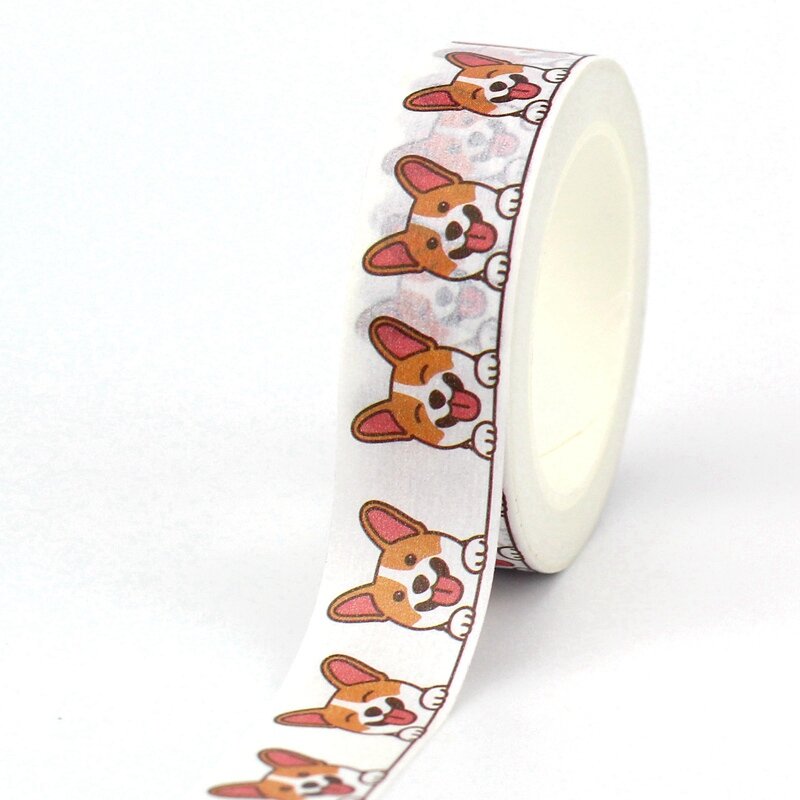 Juego de cinta Washi de papel japonés para álbum de recortes, papelería de animales, decoración de gatos y perros, 10M, nuevo, 1 unidad
