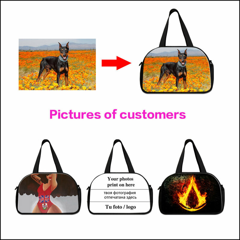 Dispalang-Bolso de mano personalizado para hombre y mujer, bolsa de lona con estampado de Animal y caballo, para viaje de fin de semana