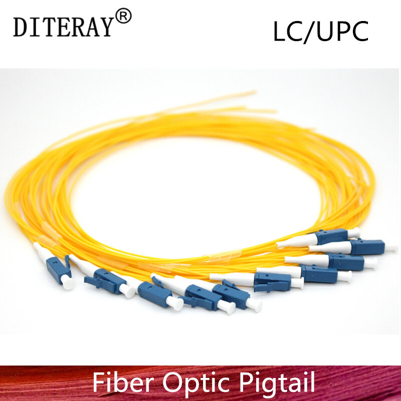 50PCS/LOT Simplex LC/UPC 9/125 Single Mode Fiber Optic Pigtail, 0.9 mm PVC Outer Jacket 1.5M