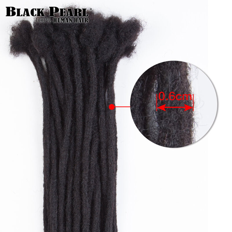BLACK PEARL-Extensions de Cheveux Humains 100% Naturels, Tresses Afro Crépues et Serrées, Dreadlocks Twist, 20/60 Brins/Lot