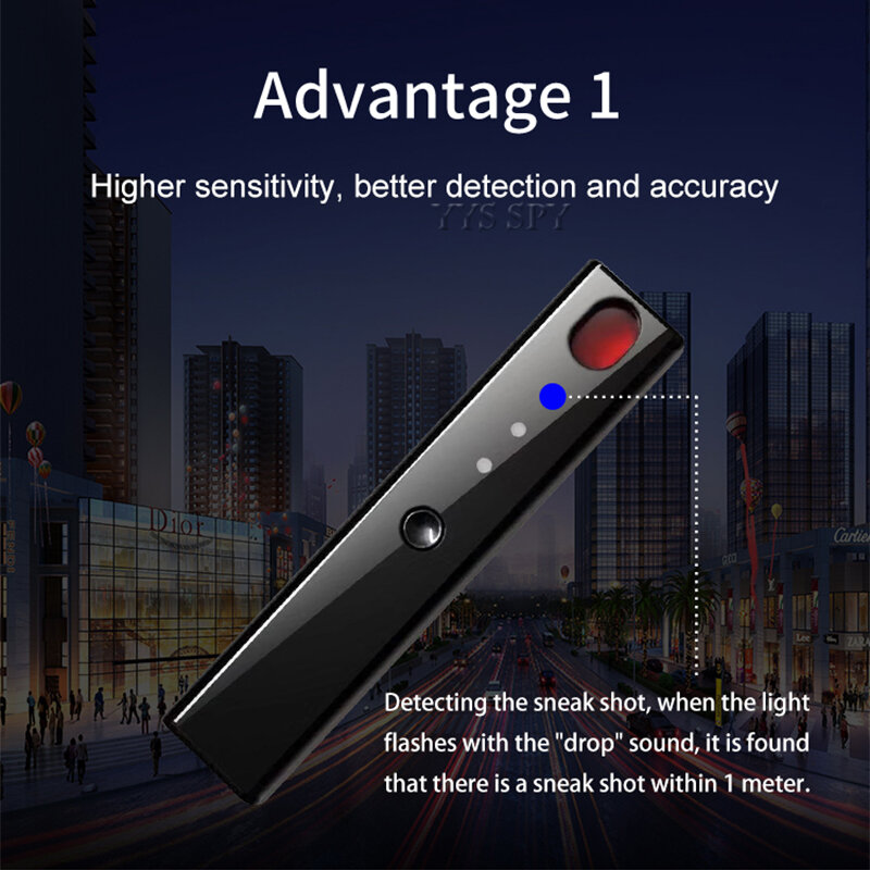 Mini مكافحة التجسس كاميرا خفية قلم كاشف LED الأشعة تحت الحمراء المسح الضوئي RF إشارة الكشف اللاسلكية علة مايكرو كام GSM لتحديد المواقع المقتفي مكتشف