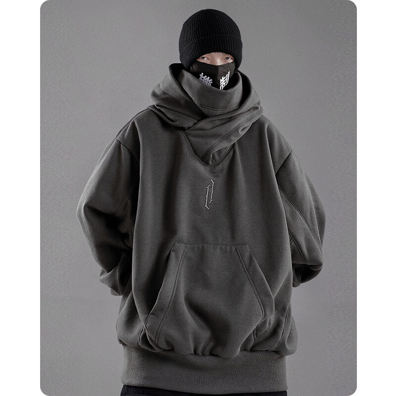 Herbst winter Hohe kragen hoodie lose komfortable Männer der kleidung Harajuku Hiphop streetwear Fleece mit kapuze oversize Sweatshirt