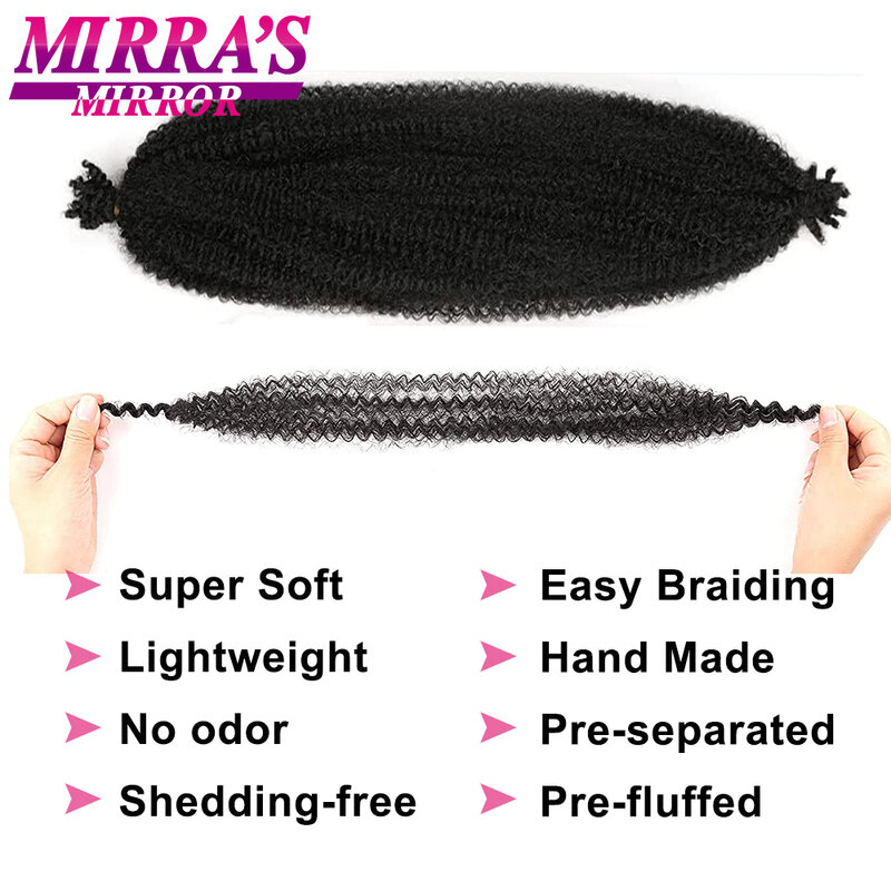 Springy Afro Twist Hair 16/24/28Inch Synthetic Pre-Separated Afro Kinky Twist Crochet Hair Extension For Faux Locs Marley Braids