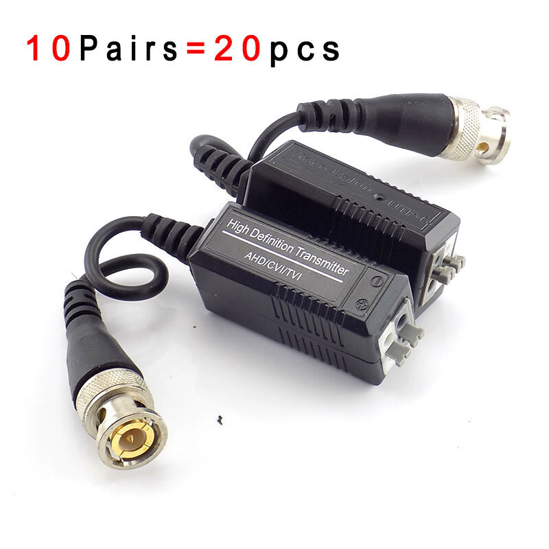 Balun vidéo UTP torsadé, 10 paires, émetteur-récepteur passif pour caméra HD CVI/TVI/AHD mâle BNC à UTP CCTV, accessoires A7