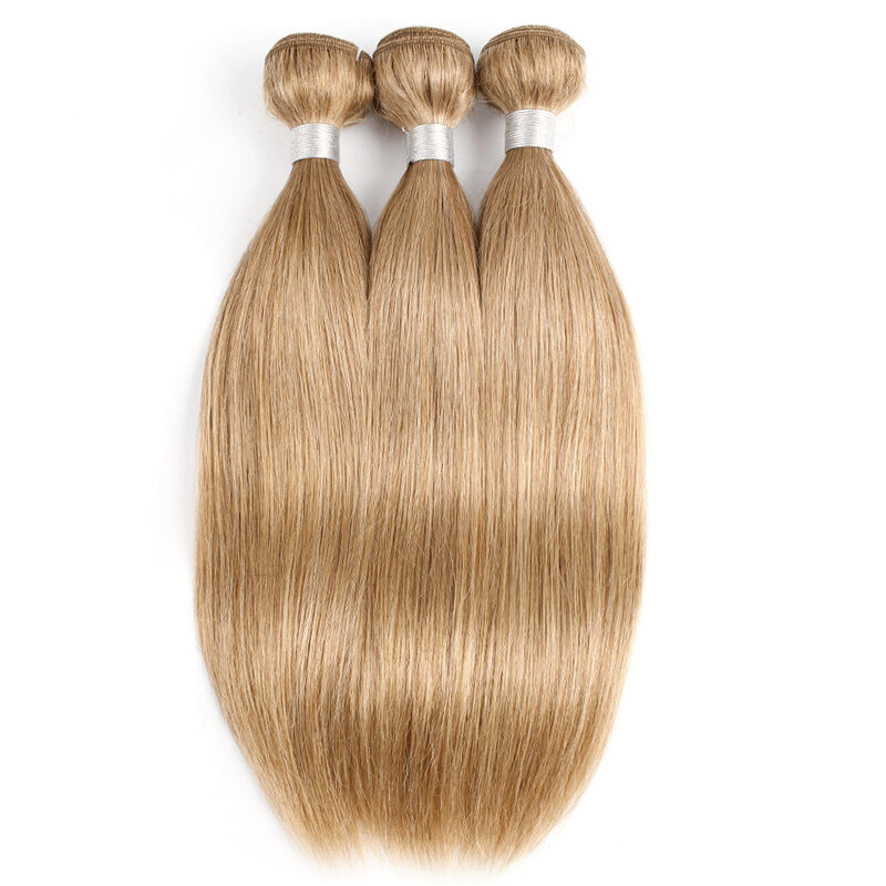 Extensiones de cabello humano para mujer, mechones de cabello indio Remy precoloreado de 1/3 piezas, color negro liso, marrón oscuro, Rubio #2 #4 #8 #27 #30 #613