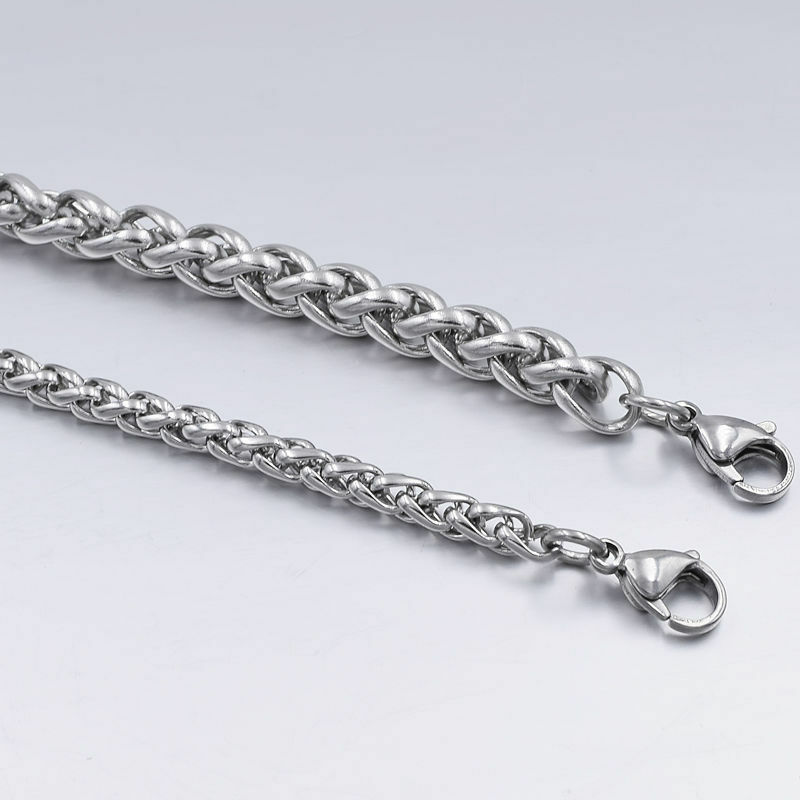 HNSP 3MM-8MM łańcuch ręczny bransoletka ze stali nierdzewnej dla mężczyzn kobiet skręcone łańcuszki biżuteria punkowa akcesorium