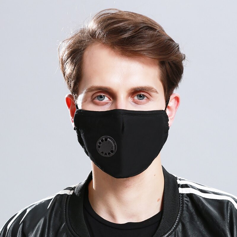 1 шт., анти PM2.5, хлопковая противопылезащитная маска, фильтр с активированным углем, респиратор, муфельная маска с клапаном